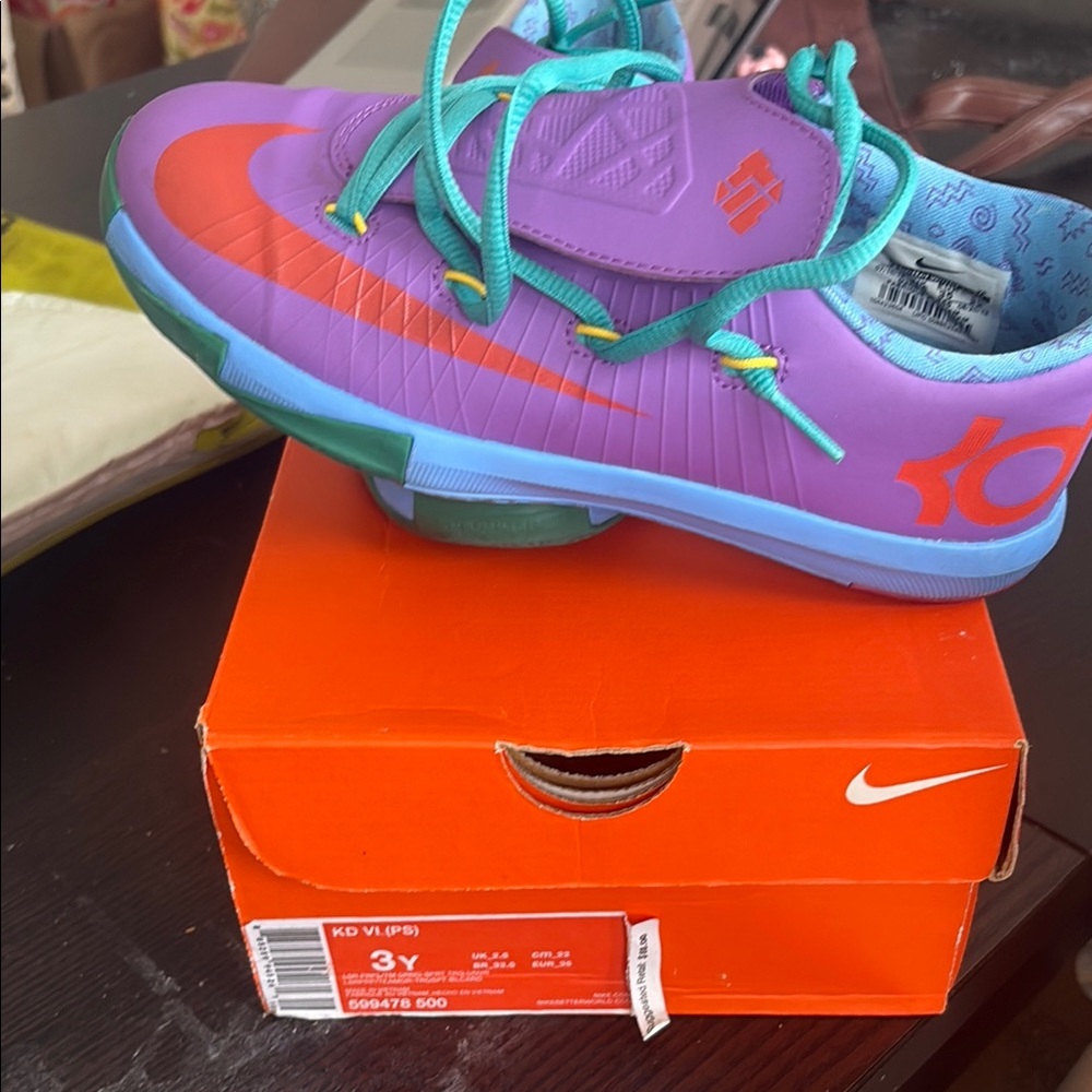 Nike Purple and Orange KD Sneakers Vibrant Athletic Design